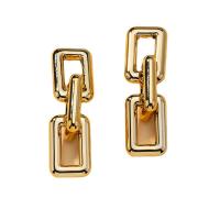 Zinc Alloy Drop Earring, gold plated, voor vrouw & hol, 20x47mm, Verkocht door pair