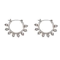 Zinc Alloy Lever Back Earring plated for woman & with rhinestone Sold By Pair