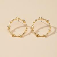 Zinc Alloy Stud Earring gold color plated for woman & hollow Sold By Pair