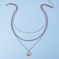 Multi Layer Necklace Zinc Alloy plated three layers & for woman Length Approx 47-57 cm Sold By PC