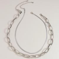 Mode-Multi-Layer-Halskette, Zinklegierung, plattiert, Doppelschicht & für Frau, keine, Länge ca. 20.47 ZollInch, verkauft von PC