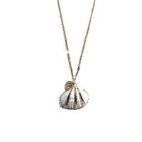 Zinek svetr řetěz náhrdelník, s Skořápka, s 3.15 inch extender řetězce, Skořápka, barva pozlacený, různé styly pro výběr & pro ženy, více barev na výběr, Délka Cca 23.62 inch, Prodáno By PC