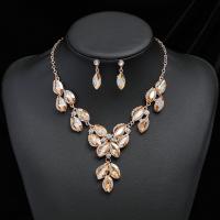 Rhinestone Jewelry Sets, earring & necklace, Tibetan Style, with 1.97inch extender chain, plated, fashion jewelry & for woman & with rhinestone, more colors for choice, nickel, lead & cadmium free, Length:Approx 17.72 Inch, Sold By Set