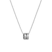 Zinklegierung Schmuck Halskette, mit Verlängerungskettchen von 1.97inch, platiniert, Modeschmuck & für Frau & mit Strass, frei von Nickel, Blei & Kadmium, 5x8mm, Länge:ca. 15.75 ZollInch, verkauft von PC