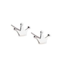 Zinc Alloy Stud Earring Crown platinum plated fashion jewelry & for woman nickel lead & cadmium free Sold By Pair