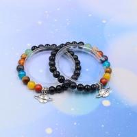 Gemstone Bracelets with Zinc Alloy Star silver color plated Unisex mixed colors Inner Approx 60mm Sold By PC