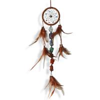 Fashion Dream Catcher, Natural Stone, with Velveteen & Chicken Feather & Plastic, 480mm, Sold By PC