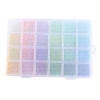 Glas-Rocailles Schmuck-Findung-Set, mit Kunststoff Kasten & elastischer Faden & Acryl, Einbrennlack, DIY, gemischte Farben, verkauft von Box