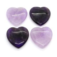 Natural Amethyst Beads, Heart, DIY & no hole, more colors for choice, 40x10mm, Sold By PC