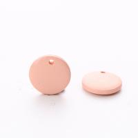 Wood Pendants, Flat Round, Unisex, more colors for choice, 14x4mm, Approx 100PCs/Bag, Sold By Bag