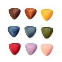 Perles en bois, Schima Superba, triangle, Impression, DIY, plus de couleurs à choisir, 21x21x6mm, Environ 100PC/sac, Vendu par sac