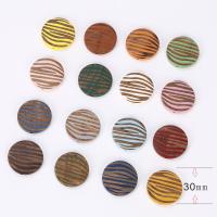 Wood Beads Schima Superba Flat Round stoving varnish DIY 30mm Approx Sold By Bag