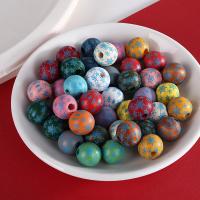 Wood Beads, Schima Superba, Round, printing, DIY, more colors for choice, 16mm, Approx 1000PCs/Bag, Sold By Bag