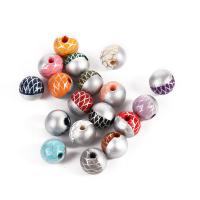 Perles en bois, Rond, Impression, DIY, plus de couleurs à choisir, 16mm, Environ 1000PC/sac, Vendu par sac