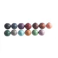 Drvene perle, Drvo, Krug, Ispis, možete DIY, više boja za izbor, 16mm, Približno 1000računala/Torba, Prodano By Torba