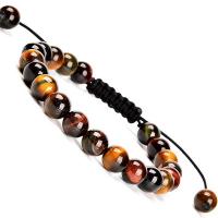 Gemstone Bracelet with Polyester Cord Round & Unisex & adjustable 8mm Length 7.5 Inch Sold By PC
