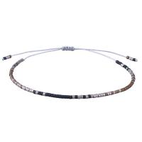 Seedbead Bracelet, with Polyester Cord, Round, Unisex & adjustable, mixed colors, Length:7.5 Inch, Sold By PC