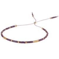 Seedbead bracelet, avec cordon de polyester, Rond, unisexe & réglable, couleurs mélangées, Longueur:7.5 pouce, Vendu par PC