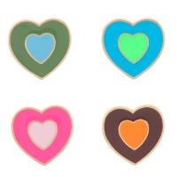 Enamel Brooch Zinc Alloy Heart gold color plated Unisex nickel lead & cadmium free Sold By PC