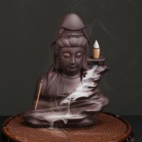 Backflow Incense Burner, Purple Clay, handmade, for home and office & durable & multifunctional, 158x96x200mm, Sold By PC
