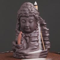 Backflow Incense Burner, Purple Clay, handmade, for home and office & durable & multifunctional, 110x88x162mm, Sold By PC