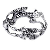 316L Stainless Steel Bracelet, Skull, fashion jewelry & for man, original color, 37mm, Length:Approx 8.27 Inch, Sold By PC