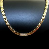Cadena de Collar, acero inoxidable 316L, 18K chapado en oro, Joyería & unisexo & micro arcilla de zirconia cúbica, dorado, 6mm, longitud aproximado 18.9 Inch, Vendido por UD