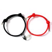 Couple Bracelet and Bangle Nylon Cord with Zinc Alloy plated 2 pieces & Adjustable & fashion jewelry & for couple Length 16-22 cm Sold By Set