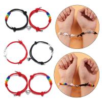 Couple Bracelet and Bangle, Nylon Cord, with Tibetan Style, plated, 2 pieces & Adjustable & fashion jewelry & different styles for choice & for couple, more colors for choice, Length:16-30 cm, Sold By Set