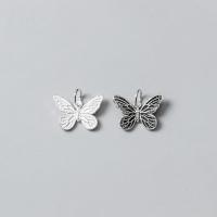 925 Sterling Silver Pendant, Butterfly, DIY & matte, more colors for choice, 15.50x11x3mm, Sold By PC