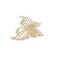 Hair Claw Clips Zinc Alloy with Plastic Pearl Butterfly gold color plated & for woman & with rhinestone golden nickel lead & cadmium free Sold By PC