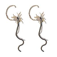 Fashion Earring Cuff and Wraps Zinc Alloy Butterfly silver color plated fashion jewelry & for woman & with rhinestone silver color nickel lead & cadmium free Sold By PC