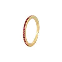 Brass Cuff Finger Ring, gold color plated, Adjustable & micro pave cubic zirconia & for woman, more colors for choice, Sold By PC