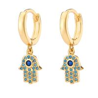 Evil Eye Earrings Brass gold color plated fashion jewelry Sold By Pair