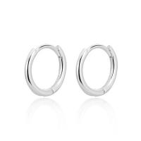 925 Sterling Silver Huggie Hoop Earring, plated, fashion jewelry & for woman, more colors for choice, 110.50mm, Sold By Pair