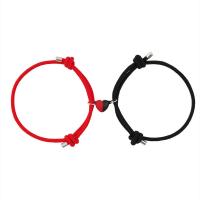 Zinc Alloy Bracelet Set with Milan Cord Heart 2 pieces & Unisex & with magnetic Length Approx 6.3-11.8 Inch Sold By Set