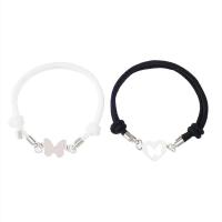 Stainless Steel Jewelry Bracelet 201 Stainless Steel with Milan Cord Butterfly 2 pieces & Unisex & hollow Length Approx 6.3-11.8 Inch Sold By Set