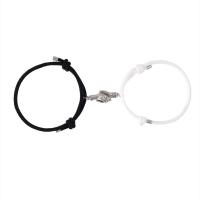 Couple Bracelet and Bangle Zinc Alloy with Milan Cord Hand platinum color plated 2 pieces & Unisex & with magnetic Length Approx 7-11.8 Inch Sold By Set