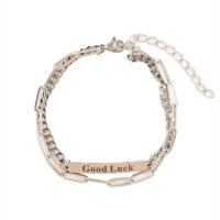 Stainless Steel Jewelry Bracelet 201 Stainless Steel Unisex & with letter pattern original color Length Approx 6.3-8.2 Inch Sold By PC