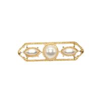 Zinc Alloy Brooches with Plastic Pearl gold color plated & for woman Sold By PC