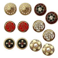 Zinc Alloy Stud Earring with Plastic Pearl stoving varnish & for woman & enamel 18mm Sold By Pair