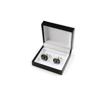 Plastic Cufflinks Gift Box, with Paper, Rectangle, different styles for choice, more colors for choice, 70x80x30mm, Sold By PC