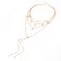 Mode-Multi-Layer-Halskette, Zinklegierung, plattiert, mehrschichtig & für Frau & mit Strass, keine, 34cm,38cm,44cm,52cm, verkauft von PC
