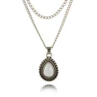 Multi Layer Necklace, Tibetan Style, with Plastic, with 1.96 inch extender chain, platinum color plated, Double Layer & for woman, 20cm,26cm, Sold By PC