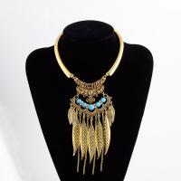 Fashion Statement Necklace Zinc Alloy with turquoise fashion jewelry & for woman nickel lead & cadmium free Length Approx 14.96 Inch Sold By PC