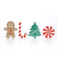 Holz Weihnachten hängenDe Ornamente, Weihnachts-Design & verschiedene Stile für Wahl, keine, 20-50mm, ca. 1000PCs/Tasche, verkauft von Tasche