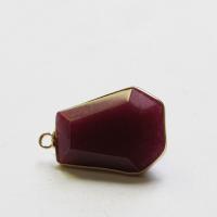 Gemstone Pendants Jewelry with Brass gold color plated Unisex & faceted Sold By PC