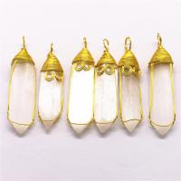 Gypsum Stone Pendant with Brass Conical gold color plated Unisex white Sold By PC