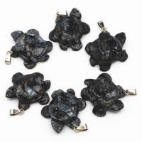 Labradorite Pendant, Turtle, Unisex, grey, 42x32x9mm, Sold By PC