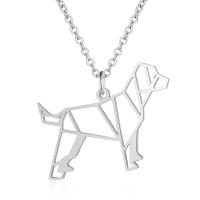 Titanium Steel Necklace, Dog, Vacuum Ion Plating, for woman & hollow, more colors for choice, 30x22mm, Length:Approx 45 cm, 2PCs/Bag, Sold By Bag